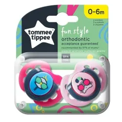 Залъгалки Tommee Tippee Fun style 0-6м птица/котка 2 бр