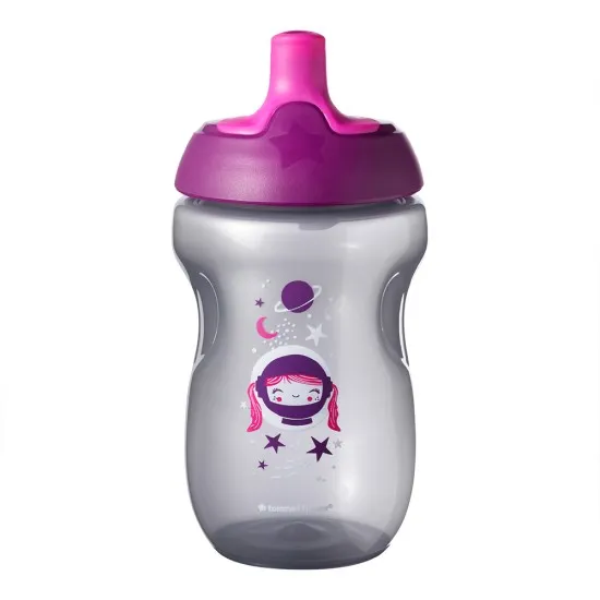 Неразливаща се чаша със спортен накрайник, 300 мл, Tommee Tippee, розова