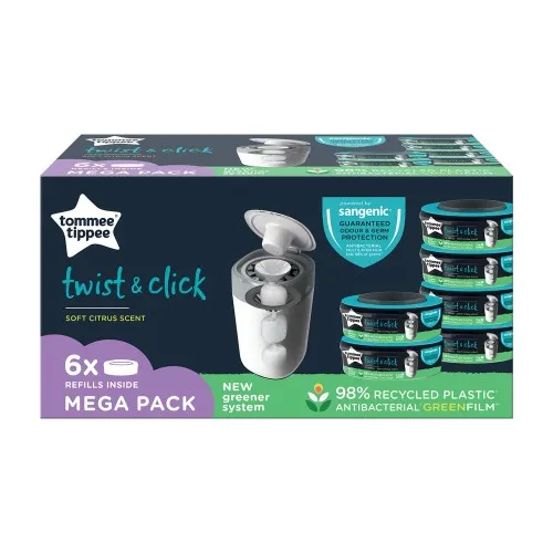 Касета за хигиенен кош Tommee Tippee Twist&click комплект от 6 броя