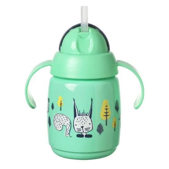 детска чаша с дръжки и сламка, Tommee Tippee - Томи Типи 300 мл, чаша