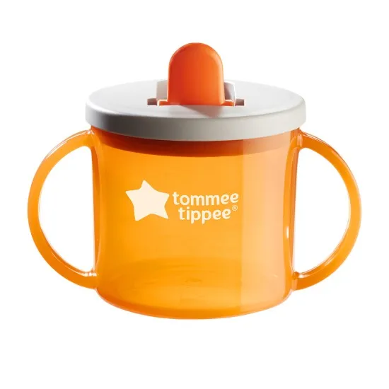 първа детска чаша, Tommee Tippee, оранжева, 4м+ 