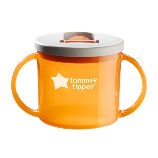 първа детска чаша, Tommee Tippee, оранжева, 4м+ 