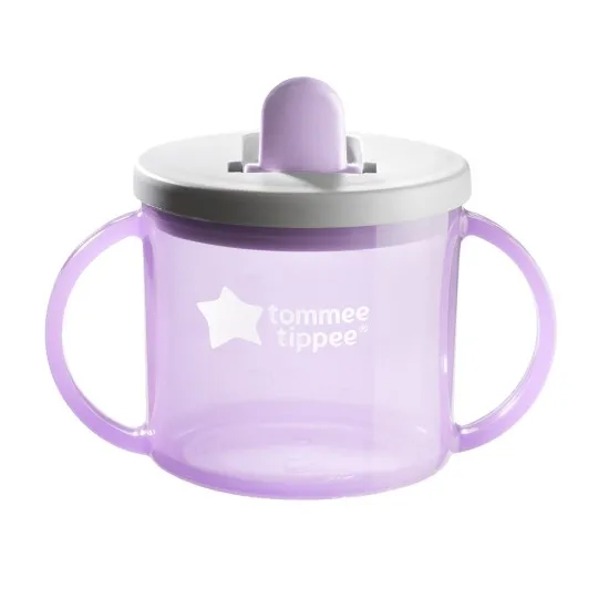 първа детска чаша, Tommee Tippee, лилава, 4м+ 