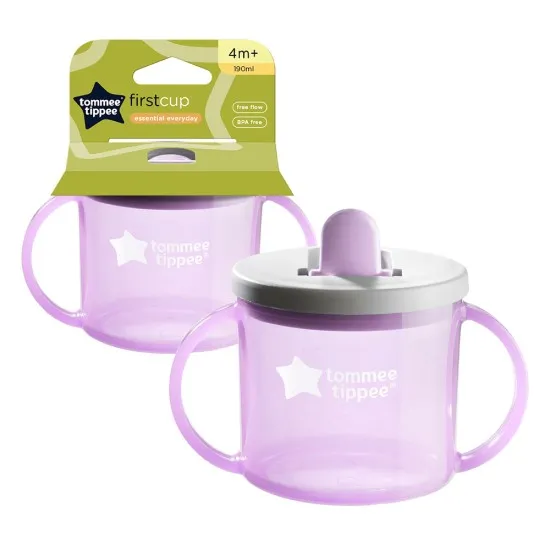 първа детска чаша, Tommee Tippee, лилава, 4м+ 