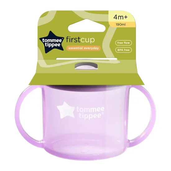първа детска чаша, Tommee Tippee, лилава, 4м+ 