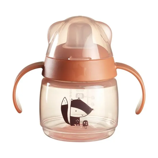 Неразливаща се чаша с мек накрайник SOFT SPOUT Tommee Tippee, 150мл, розова с декорация лисиче