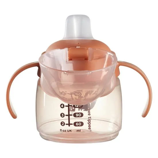 Неразливаща се чаша с мек накрайник SOFT SPOUT Tommee Tippee, 150мл, розова с декорация лисиче
