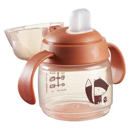 Неразливаща се чаша с мек накрайник SOFT SPOUT Tommee Tippee, 150мл, розова с декорация лисиче