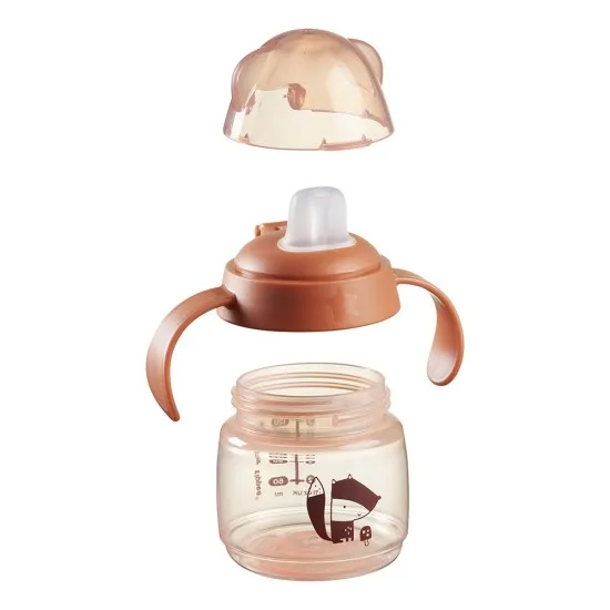  Неразливаща се чаша с мек накрайник SOFT SPOUT Tommee Tippee, 150мл, розова с декорация лисиче