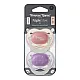 Ортодонтични залъгалки, Tommee Tippee, Night Glow, 2бр/оп, светеща дръжка, лилави/розови