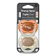 Ортодонтични залъгалки, Tommee Tippee, Night Glow, 2бр/оп, светеща дръжка, кафяви/оранжеви