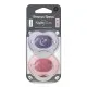 Ортодонтични залъгалки, Tommee Tippee, Night Glow, 2бр/оп, светеща дръжка, лилави/розови, 6-18м
