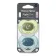 Ортодонтични залъгалки, Tommee Tippee, Night Glow, 2бр/оп, светеща дръжка, сини/зелени